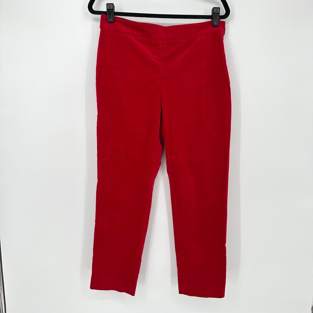 Talbots Red Velvet Slim Ankle Pant Winter Holiday 8 Petite